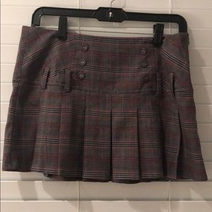 Pleated plaid skirt